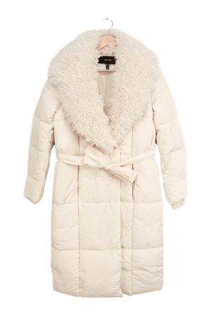 Vero Moda Cozy Oatmeal - Beige Puffer Coat - Faux Fur Jacket - Lulus
