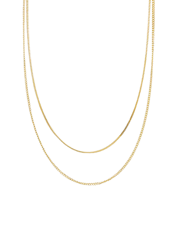 ASOS DESIGN sterling silver double layer chain in 14k gold plate | ASOS