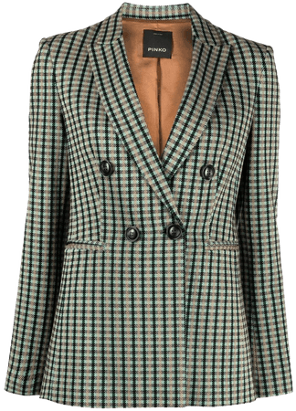 Pinko Gingham double-breasted Blazer