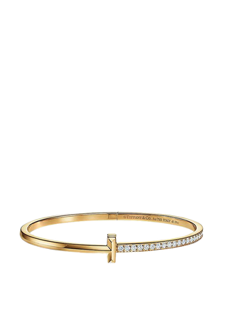 TIFFANY & CO - T1 Narrow 18ct yellow gold and 1ct diamond bracelet | Selfridges.com