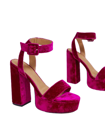 ASOS DESIGN Hostess platform heeled sandals in magenta | ASOS