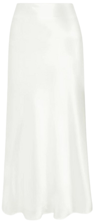 long white silk skirt
