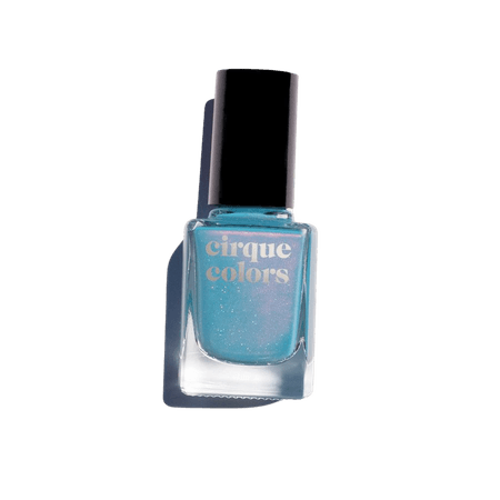 Cyan Blue Shimmer Nail Polish - Cirque Colors Palm Springs