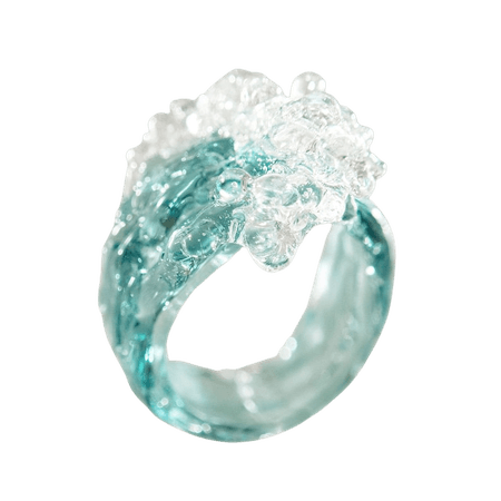 Ocean Wave Cocktail ring Mermaid and Surfer jewelry Blue | Etsy