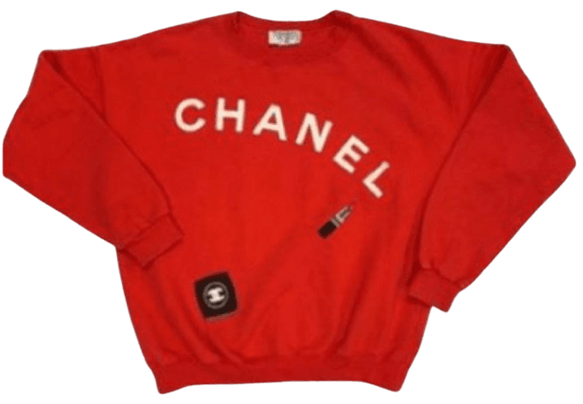 Vintage Red Chanel Sweater Png