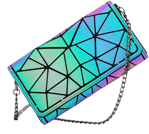 Amazon.com: Geometric Luminous Purses and Handbags for Women Holographic Reflective Crossbody Bag Wallet: Clothing