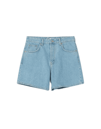 Mom fit denim shorts - Denim - Woman | Bershka