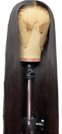 black straight middle part long wig
