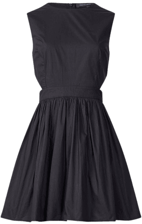 Adelade Organic Poplin Cutout Dress Black | French Connection US