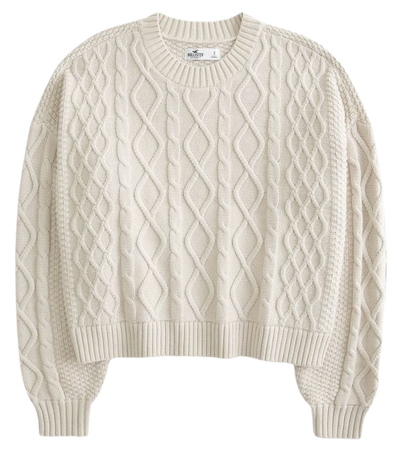 Women's Easy Cable-Knit Crew Sweater | Women's Tops | HollisterCo.com