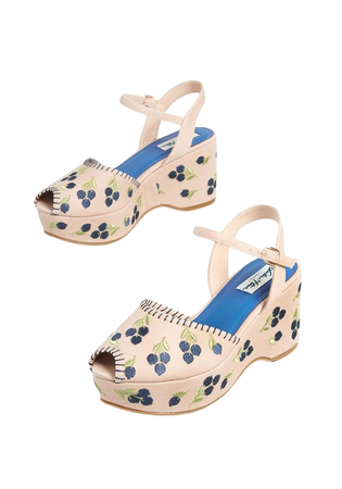 Lulu Hun x Collectif Blueberry Fields Forever Wedge | ModCloth