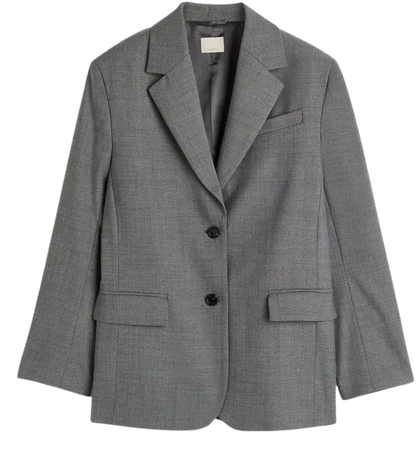 Oversized Wool-blend Blazer - Gray - Ladies | H&M US