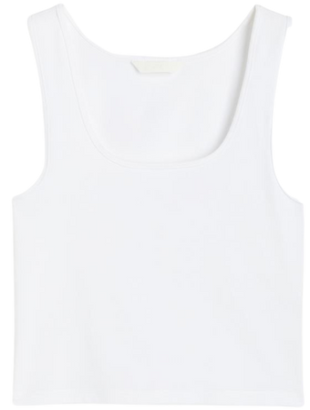 Cropped vest top - White - Ladies | H&M GB