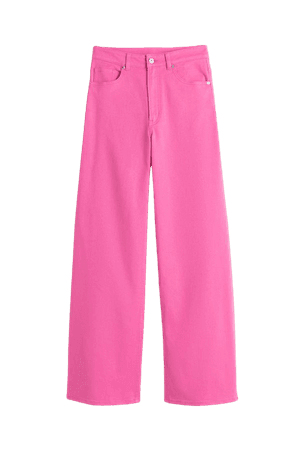 Wide-leg Twill Pants - Pink - Ladies | H&M US