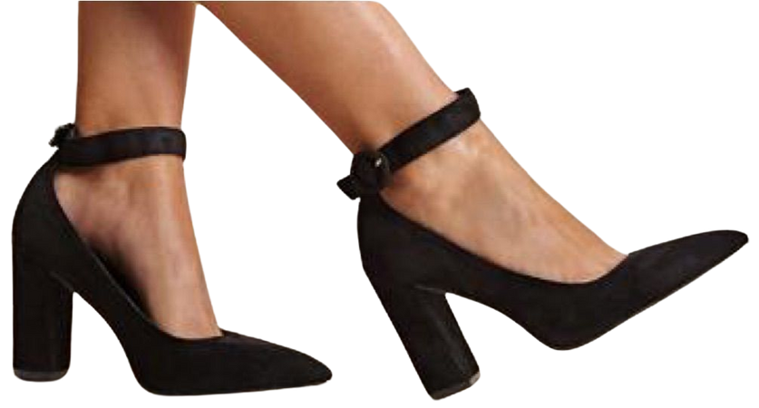 black heels strap ankle