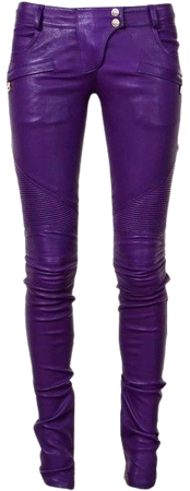 Purple leather pants