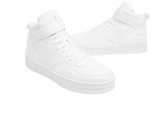 High-top sneakers with strap detail - Shoes - Woman | Bershka