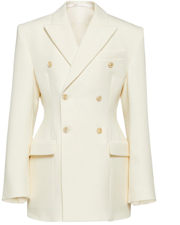 Contour Double Breasted Wool Blazer in White - Wardrobe NYC | Mytheresa