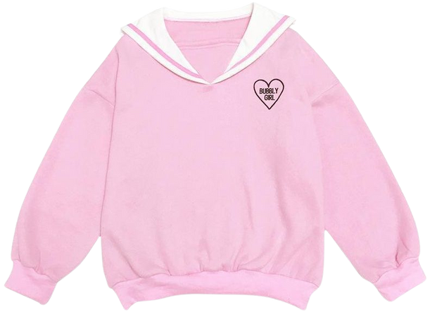 Bubbly Girl Heart Sailor Sweater - Kawaii Harajuku Sweater - EX:MONOCHROME
