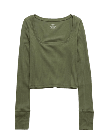 Aerie Ribbed Square Neck T-Shirt
