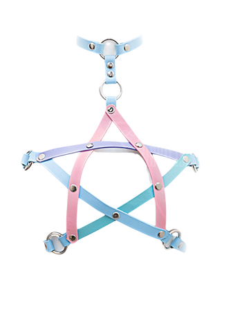 goth pastel pentagram leather harness