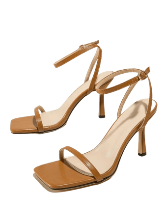 Buckle Decor Stiletto Heeled Ankle Strap Sandals | SHEIN USA