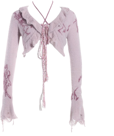 Abstract Print Knit Cardigan - Pink – Pixies Bite
