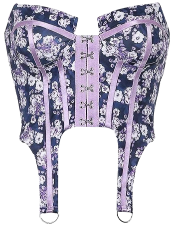 purple floral corset