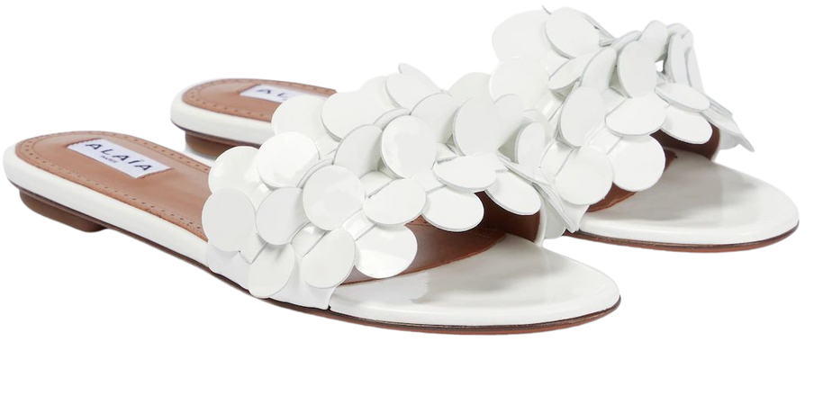 Confetti Leather Sandals in White - Alaia | Mytheresa