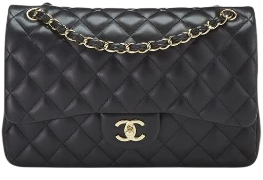 Amazon.com: CHANEL, Pre-Loved Black Quilted Lambskin New Classic Double Flap Jumbo : Clothing, Shoes & Jewelry