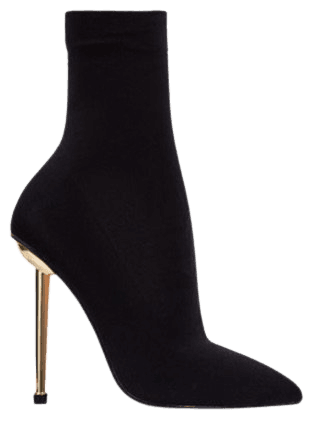 Black sock heeled boots