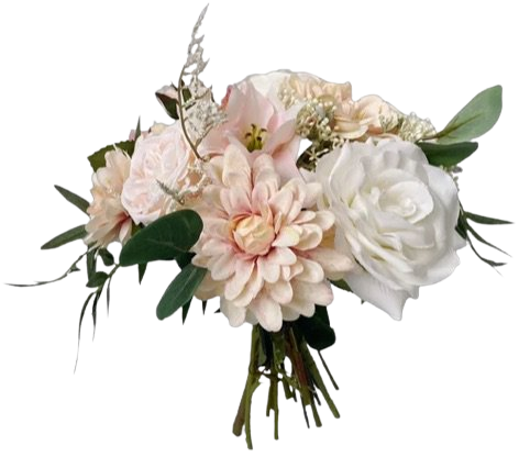 Blush Pink & White Wedding Bouquet, Spring/Summer Wedding Bouquet, Rose and Dahlia Bouquet, Silk Flower Bridesmaid Bouquet, Bridal Bouquet
