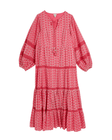 Pink embroidered maxi dress | River Island