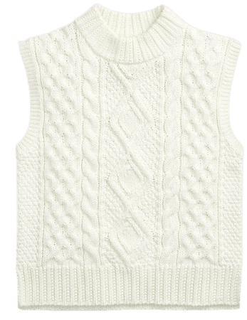Aran-Knit Sleeveless Sweater