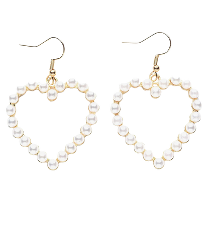 Pearl Heart hoop earrings