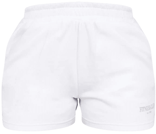 PRETTYLITTLETHING White Sports Club Printed Shorts | PrettyLittleThing USA