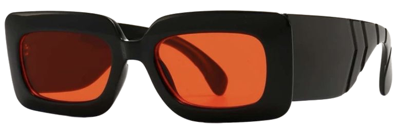 orange lens glasses