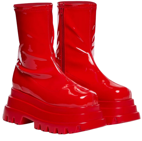 Rush Platform Boots - Red – Dolls Kill