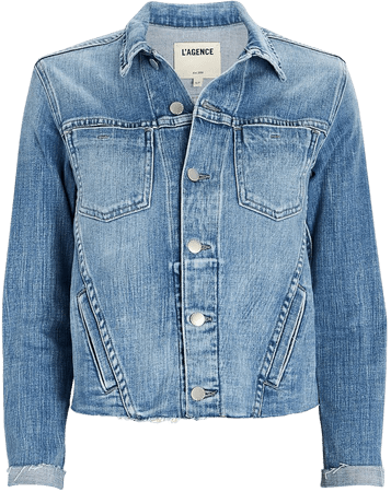 L'Agence Janelle Cropped Denim Jacket | INTERMIX®