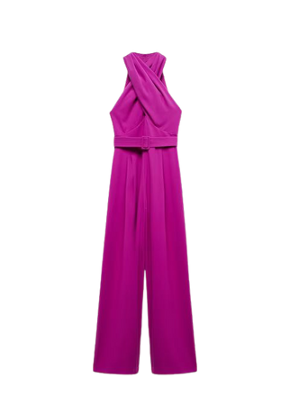 Wrap neckline jumpsuit - Women | Mango USA