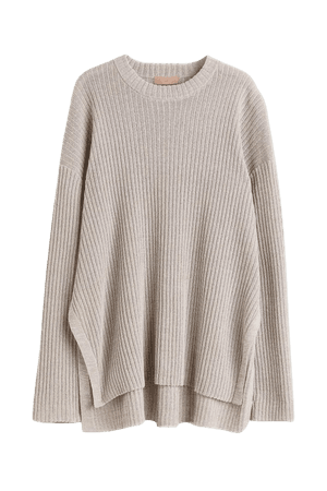 Rib-knit Sweater - Light gray melange - Ladies | H&M US