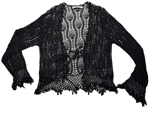 Black 90s crochet cardigan