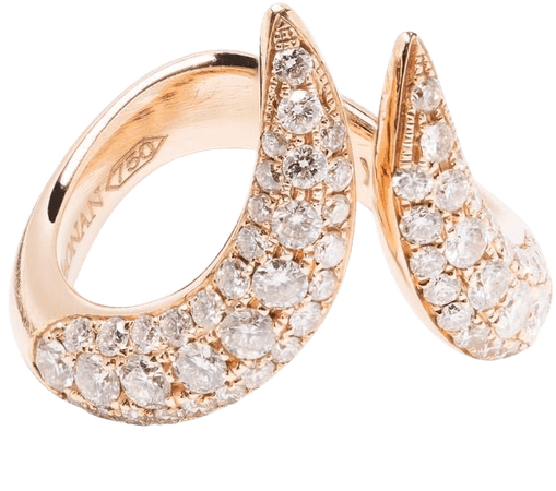 Monan 18kt yellow gold diamond ring - FARFETCH