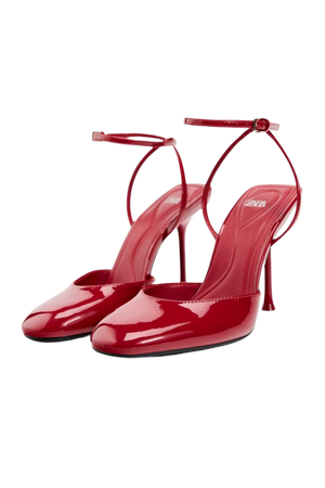 FAUX PATENT LEATHER HEELED SHOES - Red | ZARA United States