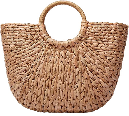 Amazon.com: Womens Large Straw Bags Beach Tote Bag Hobo Summer Handwoven Bags Purse With Pom Poms (C-Khaki) : Clothing, Shoes & Jewelry