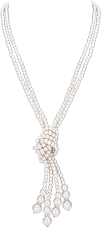 Amazon.com: BABEYOND 1920s Imitation Pearls Necklace Gatsby Long Knot Pearl Necklace 49" 20s Pearls 1920s Flapper Accessories (Knot Pearl Necklace x 2): Jewelry