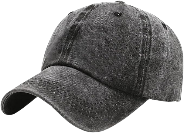 NPJY Vintage Washed Distressed Cotton Dad Hat Baseball Cap Adjustable Trucker Unisex Hats Black at Amazon Men’s Clothing store