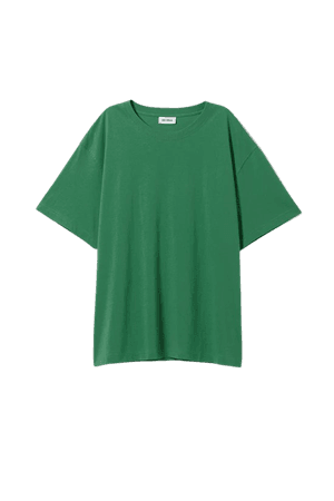 Now Oversized T-shirt - Green - Women_Basic_Short Sleeve Tops - Weekday WW