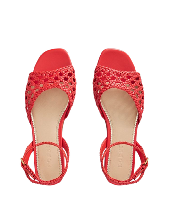 Woven Flat Sandals - Post Box Red | Boden US