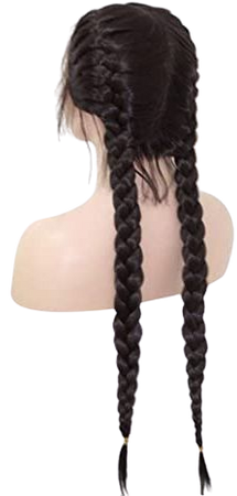 double french braids long dark